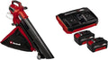 Einhell Akku-Laubsauger VENTURRO 36/240 - 36V, 740 m³/h Leistung, 45L Fangsack, 240 km/h Blasgeschwindigkeit, mit 2x 4,0 Ah Akkus und Twincharger
