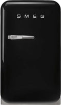 Smeg Minibar Kühlschrank, 34 l, Retro-Stil, Schwarz, LED, 72,5 cm hoch, rechtsseitige Tür